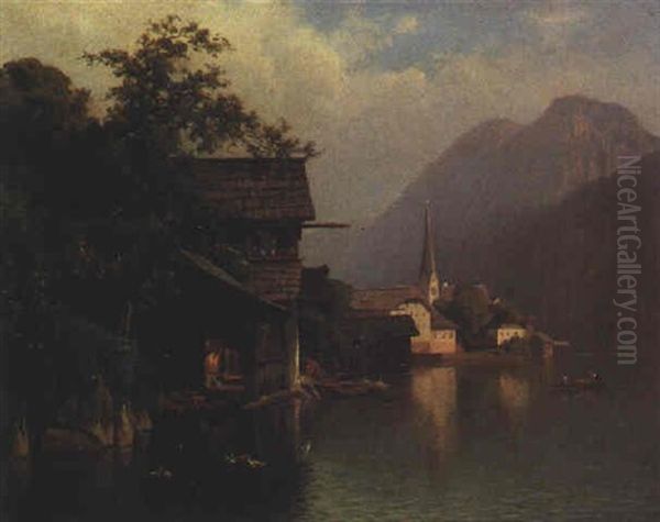 Blick Auf Hallstatt Oil Painting by Berta von Grab