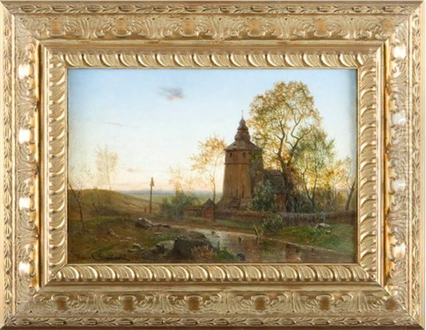 Kosciolek Oil Painting by Henryk Grabinski