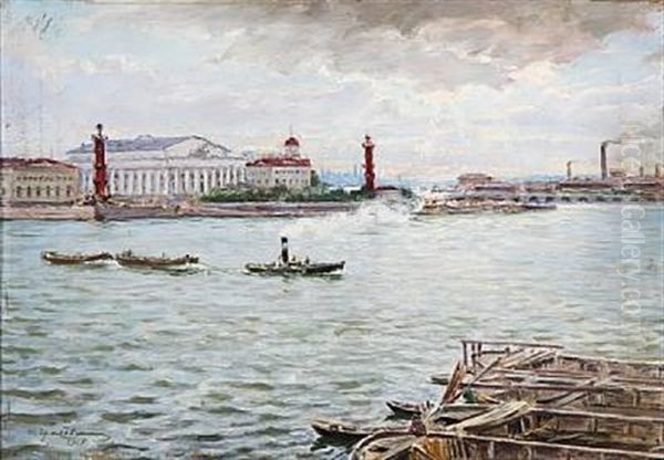 View From St. Petersburg Oil Painting by Ivan Mikhailovich Grabovsky