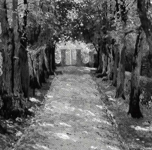 Tree Lined Path Oil Painting by Paul Grabwinkler