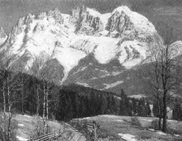 Blick Auf Der Tennengebirge Oil Painting by Peter Grabwinkler