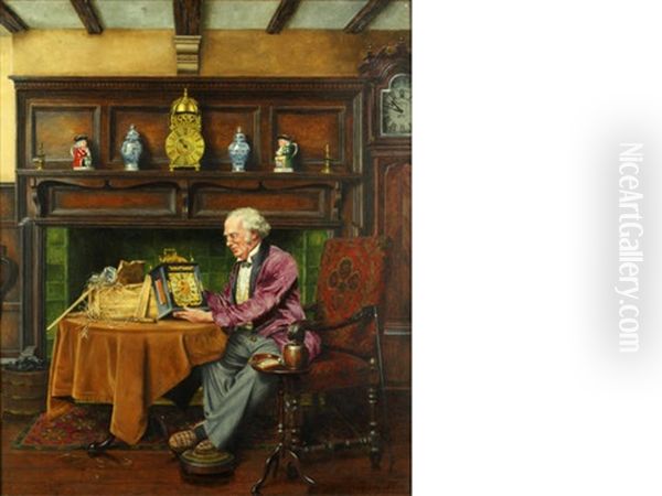 The Clock Collector Oil Painting by Alfred Lyndon Grace