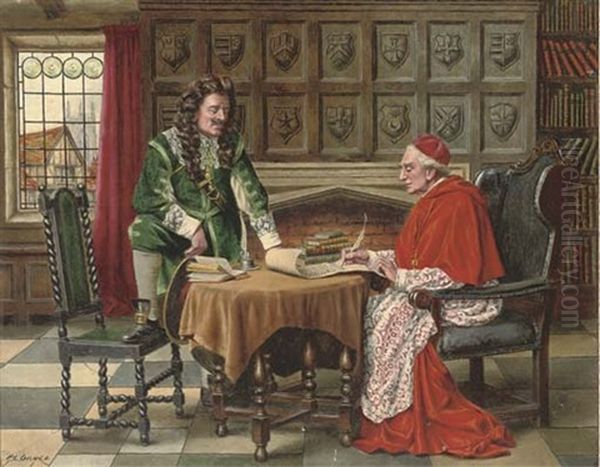 A Meeting With The Cardinal Oil Painting by Alfred Lyndon Grace