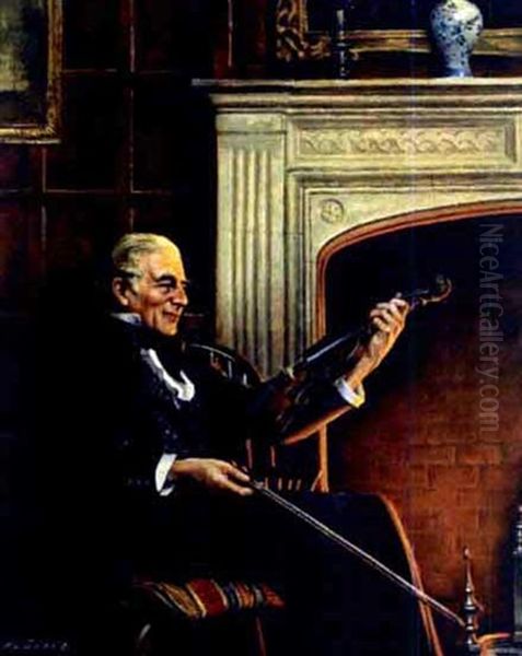 The Fiddler Oil Painting by Alfred Lyndon Grace