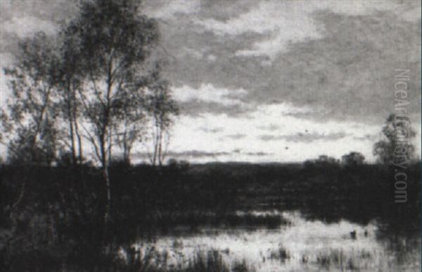 Landscape At Dusk Oil Painting by James Edward Grace