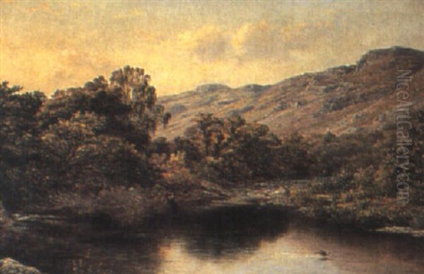 Llyn Du Oil Painting by James Edward Grace