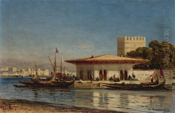 Quayside In Sinop On The Black Sea Oil Painting by Alexei Petrovich Grachev