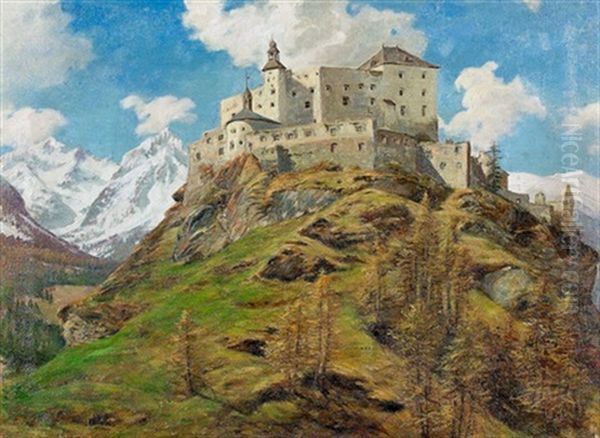 Schloss Tarasp Oil Painting by Antonio Grada