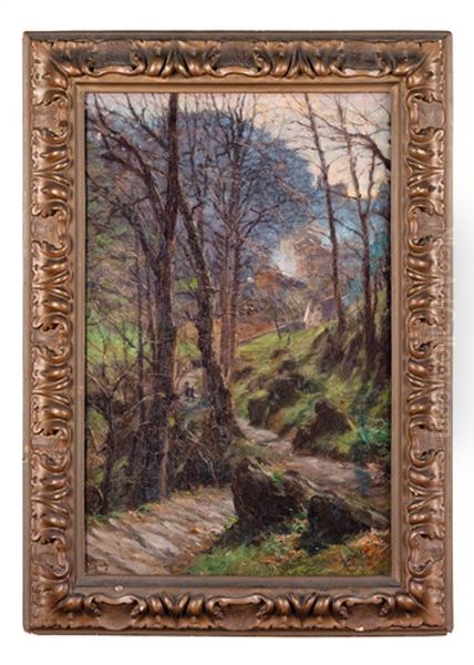 Paesaggio Ligure Con Figura Oil Painting by Napoleone (Luigi) Grady