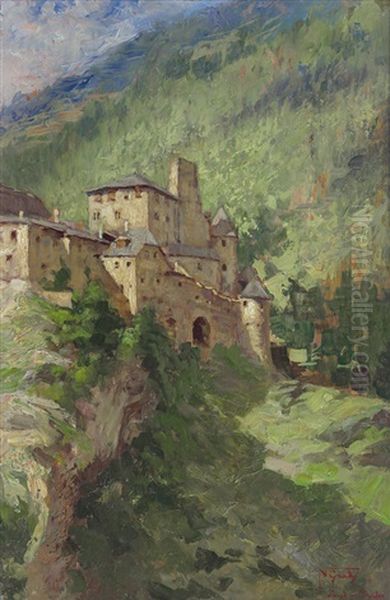 Il Castello Di Land, Inghilterra Oil Painting by Napoleone (Luigi) Grady