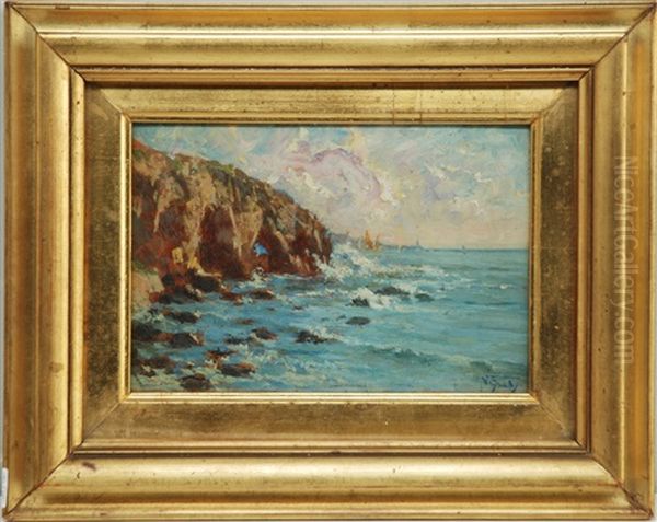 Scogliera Presso Lerici Oil Painting by Napoleone (Luigi) Grady