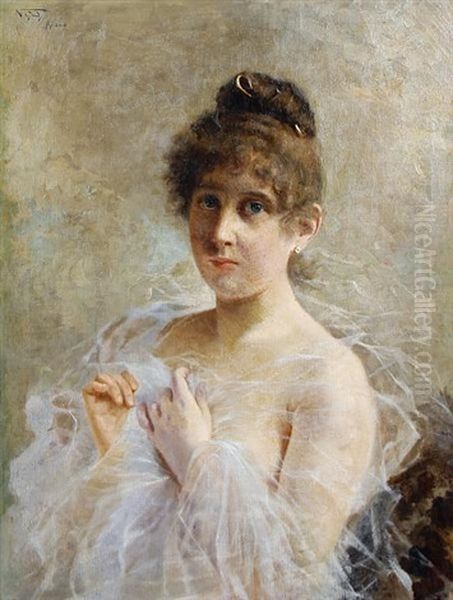 Portrait Of A Girl Oil Painting by Napoleone (Luigi) Grady