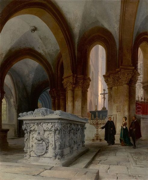 Der Chor Des Magdeburger Domes Mit Dem Grabmal Der Konigin Editha Oil Painting by Karl Georg Anton Graeb