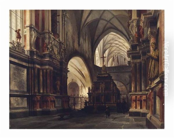 Interior Of The Cathedral Of Freiberg by Karl Georg Anton Graeb