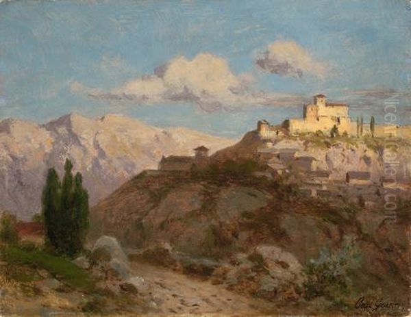 Kloster In Italienischer Landschaft Oil Painting by Karl Georg Anton Graeb