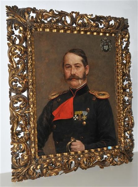 Portrait Eines Mannes In Uniform Oil Painting by Gustave Graef