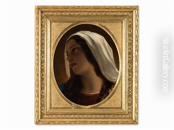 Portrait Of The Madonna Oil Painting by Albert Anton Graefle