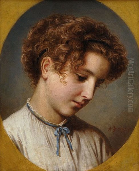 Portrait Eines Madchens Oil Painting by Albert Anton Graefle