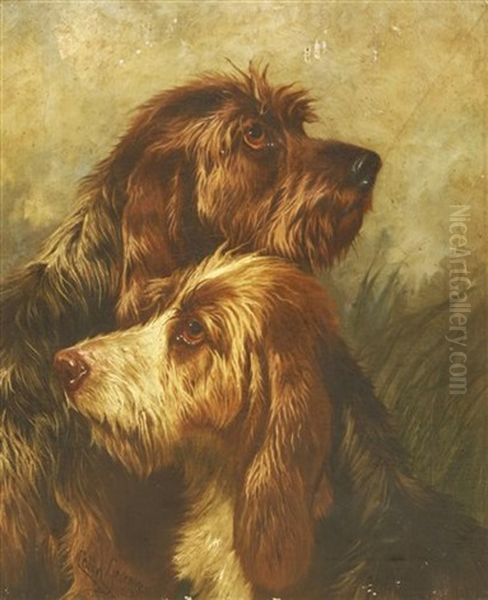 Otter Hounds With Another Similar Oil Painting by Colin Graeme