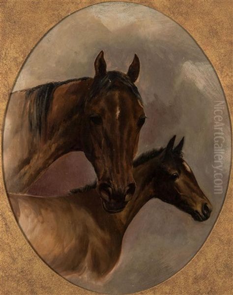 Mare And Colt Oil Painting by Colin Graeme