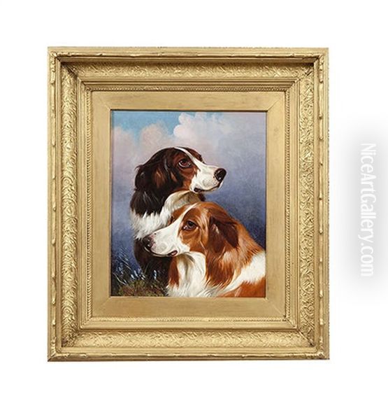 A Portrait Of Two Gundogs Oil Painting by Colin Graeme