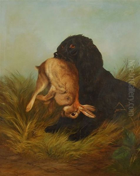 Chien De Chasse Rapportant Un Lievre Oil Painting by Colin Graeme