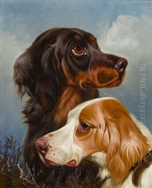 Setters And Pointers (2 Works) Oil Painting by Colin Graeme