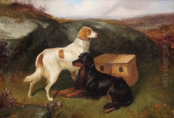 Guarding The Day's Bag (+ Pointers In The Heather; 2 Works) Oil Painting by Colin Graeme