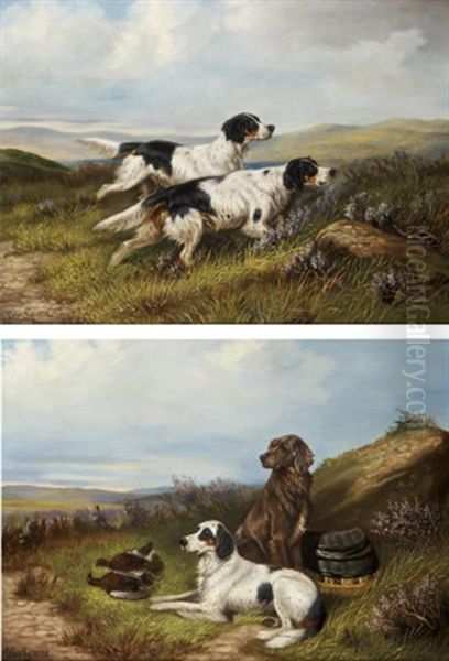 Setter In Landscapes With Dead Game Oil Painting by Colin Graeme