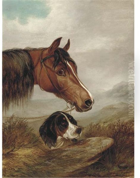 A Pony And A Spaniel Oil Painting by Colin Graeme