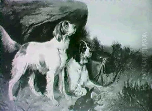 Orange Belton And Tricolor Setter Oil Painting by Colin Graeme