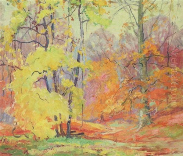 Autumn Landscape Oil Painting by Carl Graf