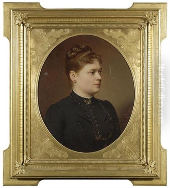 Portrait Einer Dame Oil Painting by Ludwig Graf