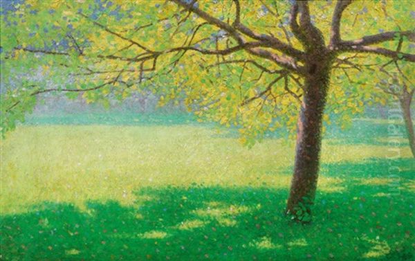 Appletree In The Sun Oil Painting by Ludwig Ferdinand Graf