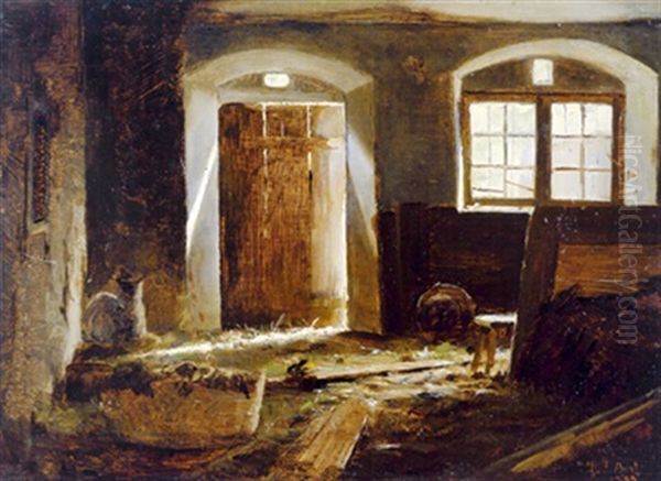 Interieur Oil Painting by Ludwig Ferdinand Graf