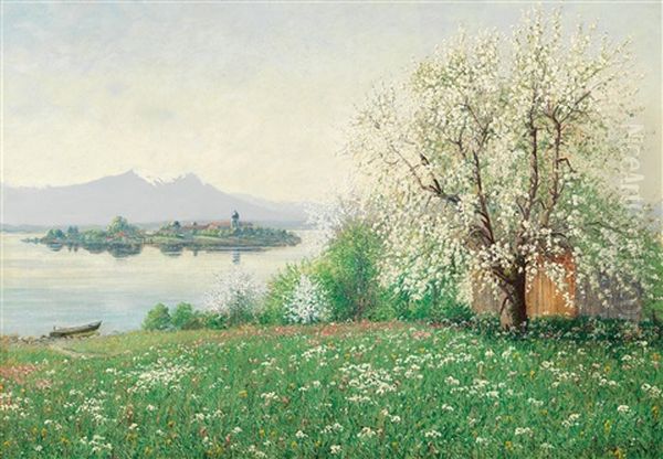 Spring Morning, Frauenchiemsee Oil Painting by Philipp Graf