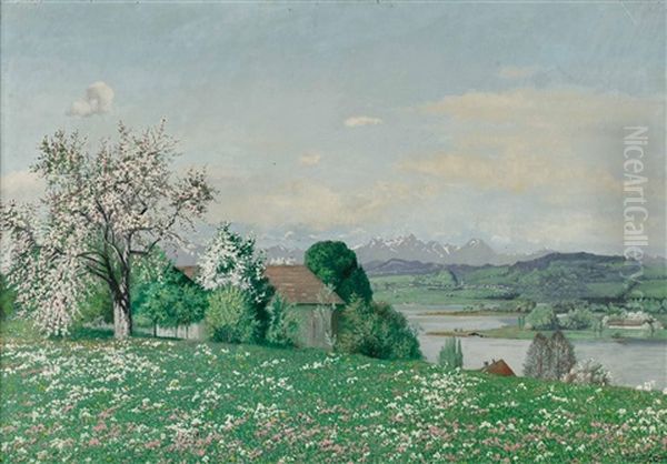 Fruhling In Oberbayern Oil Painting by Philipp Graf