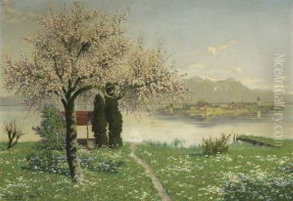 Fruhling Am Chiemsee Oil Painting by Philipp Graf