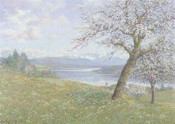 Starnberger See Bei Tutzing Oil Painting by Philipp Graf