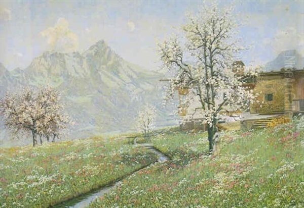 Spring Landscape Oil Painting by Philipp Graf