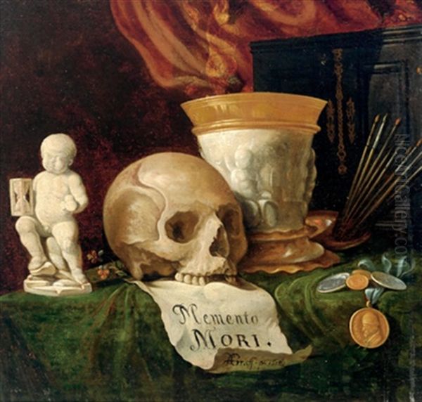 Vanitas-darstellung Oil Painting by Johann Andreas Graff