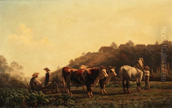 Bauern Bei Der Rast Auf Dem Feld Oil Painting by John Graff