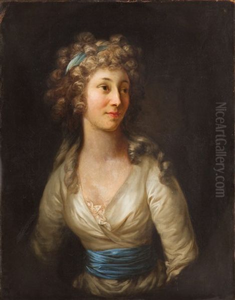 Portrait Of A Courland Princess Anna Charlotte Dorothea by Anton Graff