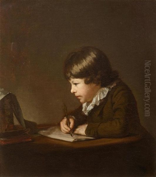 The Artist's Son, Carl Anton Graff Drawing Oil Painting by Anton Graff