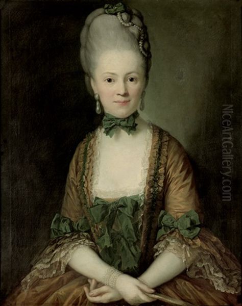 Portrait Der Henriette Caroline Von Carlowitz, Geb. Von Rechenberg Oil Painting by Anton Graff