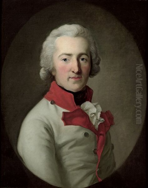 Bildnis Christoph Johann Friedrich Reichsgraf Von Medem, Brustbild Im Oval Oil Painting by Anton Graff