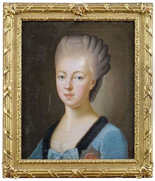 Portrait Der Amalie Friederike Markgrafin Von Baden (+ Portrait Der Luise Grosherzogin Von Weimar; 2 Works) Oil Painting by Anton Graff