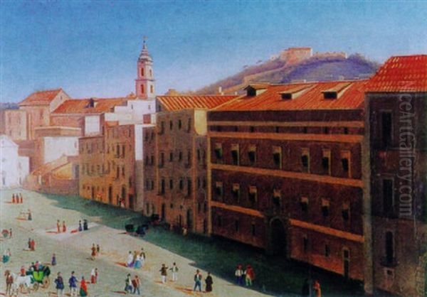 Italienische Stadtvedute Oil Painting by Karl Adolf Von Graffenried