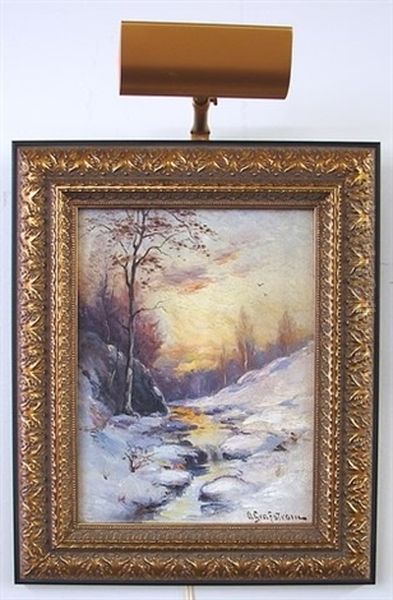 Winter Landscape Oil Painting by Olaf Jonas Grafstrom