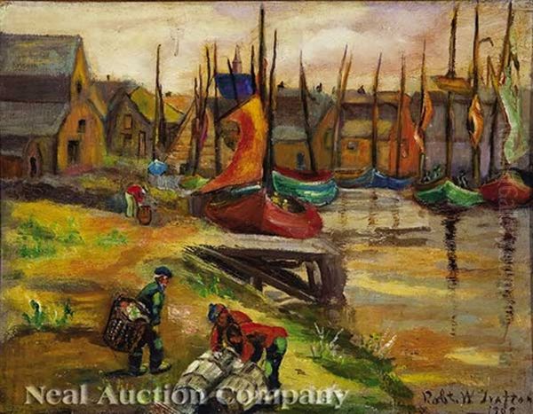 Harbor, Netherlands Oil Painting by Robert Wadsworth Grafton